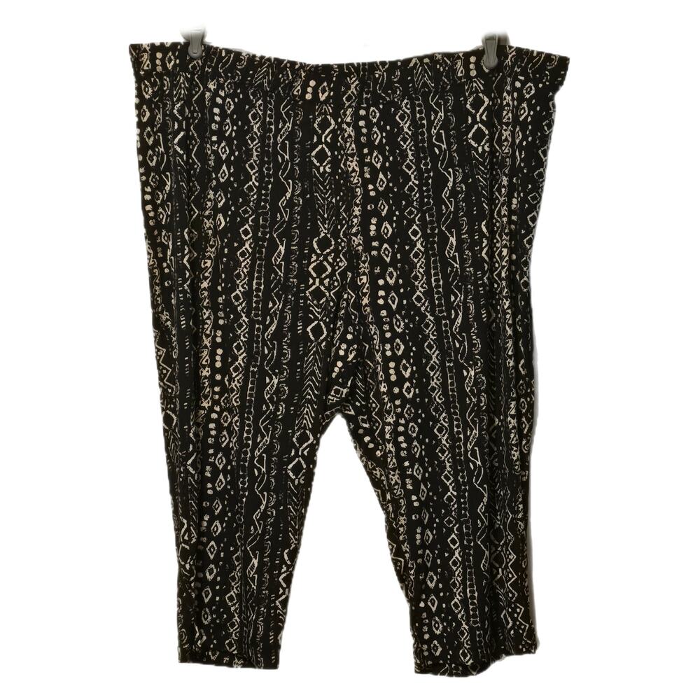 Susan Graver Black and Tan Pull On Pants 3XP